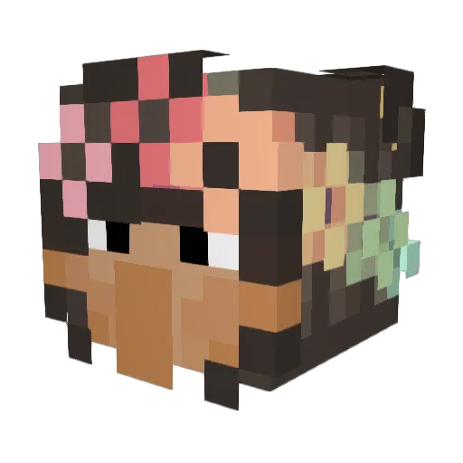 zix24 Minecraft avatar head, 3D render