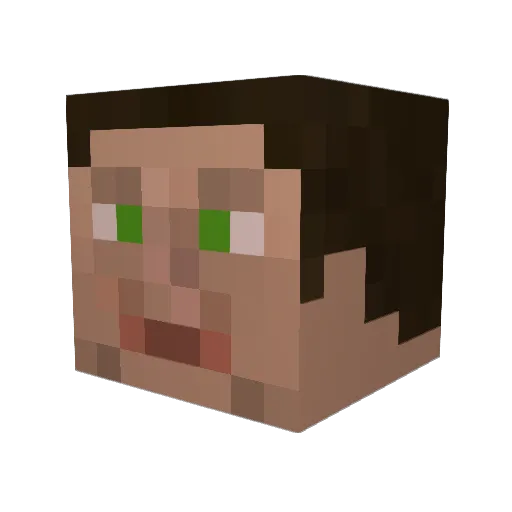 zizzania Minecraft avatar head, 3D render