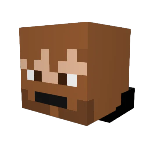 zjtm Minecraft avatar head, 3D render