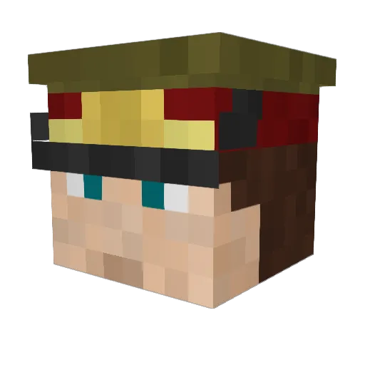 zkRaw0ff Minecraft avatar head, 3D render