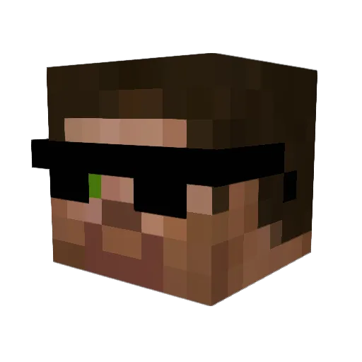 zkaq Minecraft avatar head, 3D render