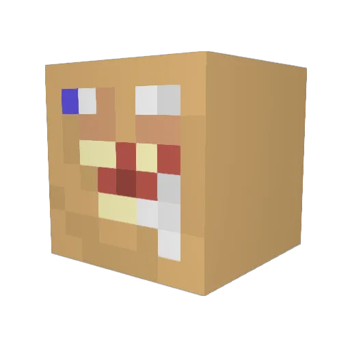 zlaw Minecraft avatar head, 3D render