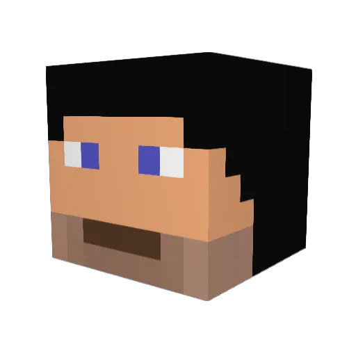 zlinked Minecraft avatar head, 3D render