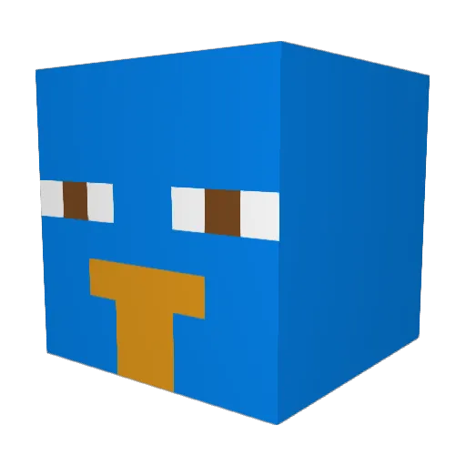 zluciq Minecraft avatar head, 3D render