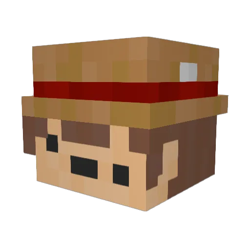 zlupie Minecraft avatar head, 3D render