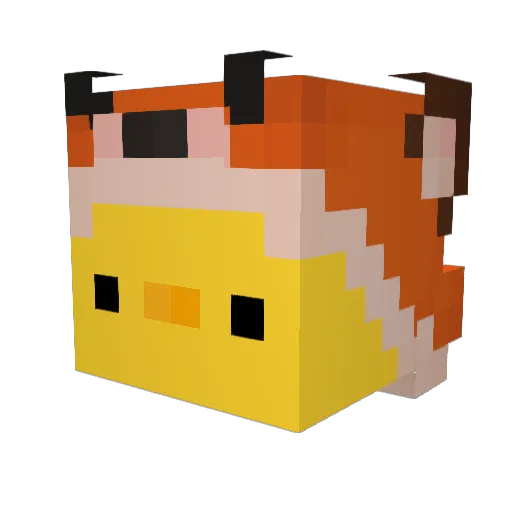 zlyir Minecraft avatar head, 3D render