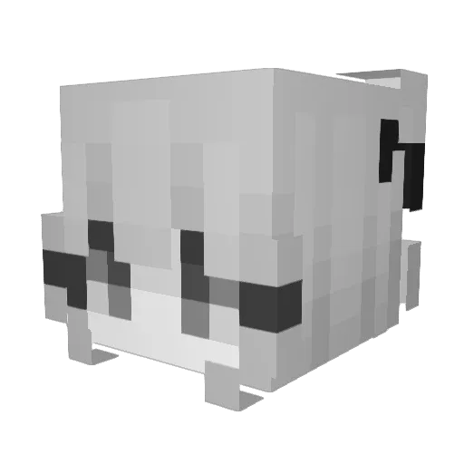zmieszana Minecraft avatar head, 3D render