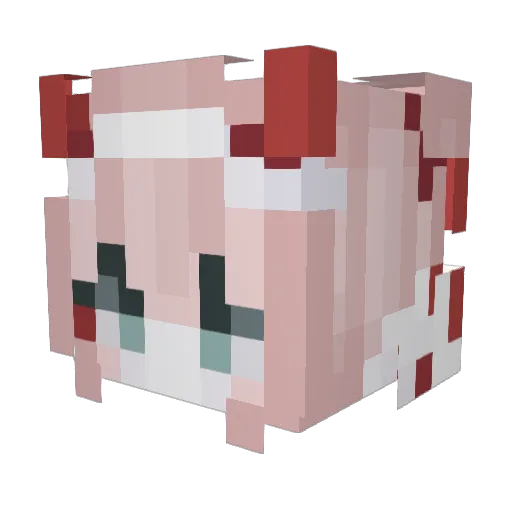 zngyf Minecraft avatar head, 3D render