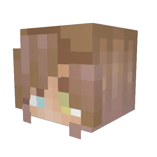 zoe8585 Minecraft avatar head, 3D render