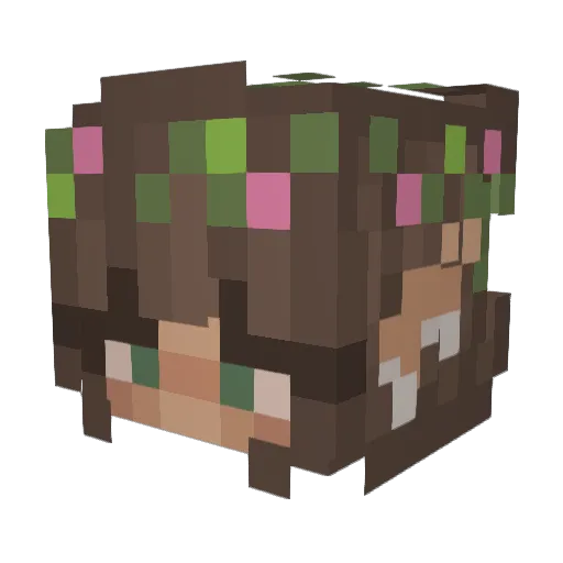 zoe_zoe Minecraft avatar head, 3D render