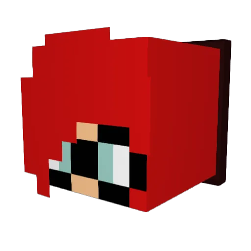 zoeedn Minecraft avatar head, 3D render