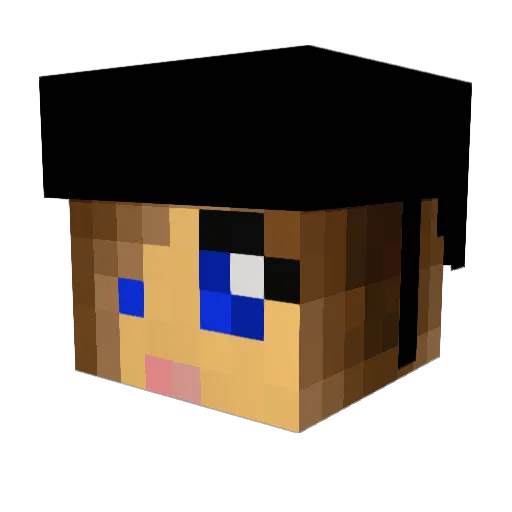 zoeluvsmc Minecraft avatar head, 3D render