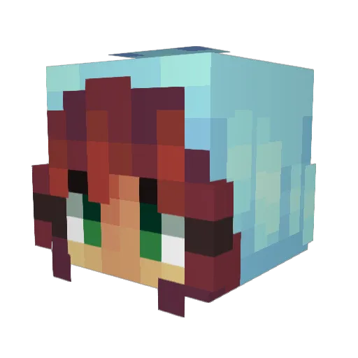 zoeyyo Minecraft avatar head, 3D render