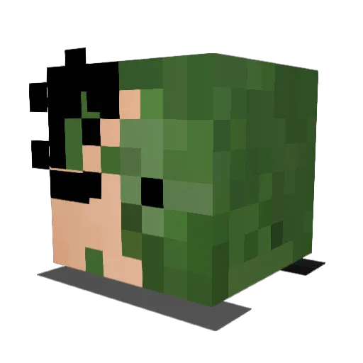 zombai__ Minecraft avatar head, 3D render