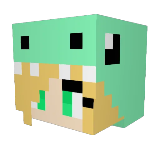 zombie21036 Minecraft avatar head, 3D render