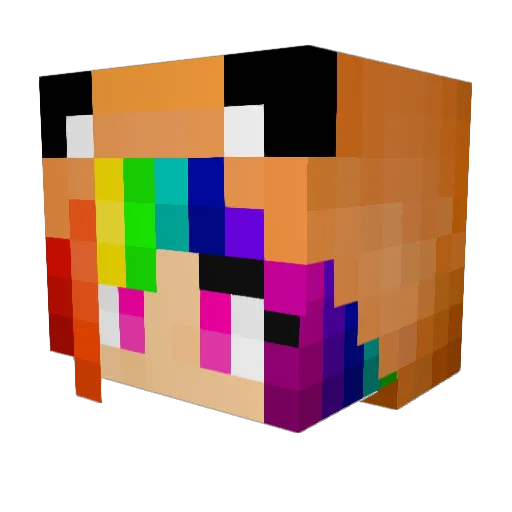 zombie_unicorn Minecraft avatar head, 3D render