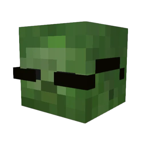 zombiedude Minecraft avatar head, 3D render