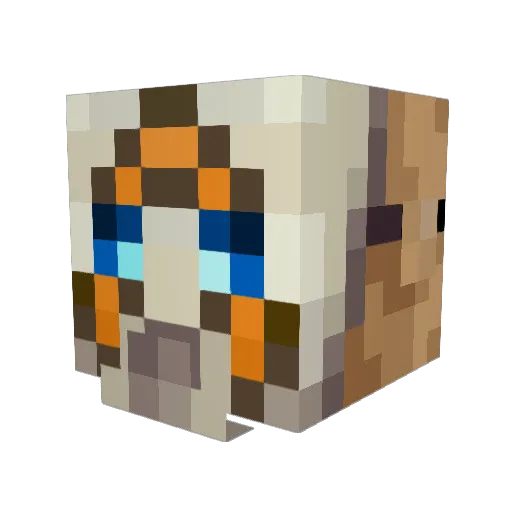 zombierieger Minecraft avatar head, 3D render