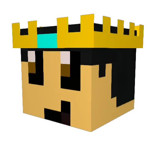 zombietony Minecraft avatar head, 3D render