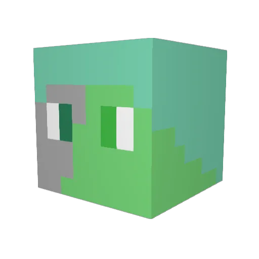 zombigator Minecraft avatar head, 3D render