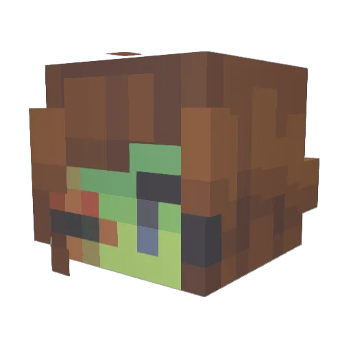 zombilie Minecraft avatar head, 3D render