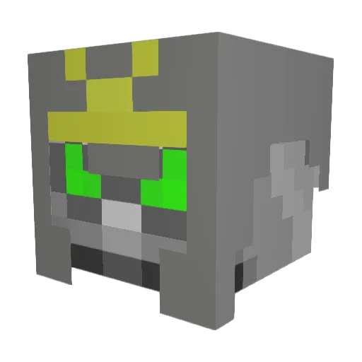 zomdie Minecraft avatar head, 3D render