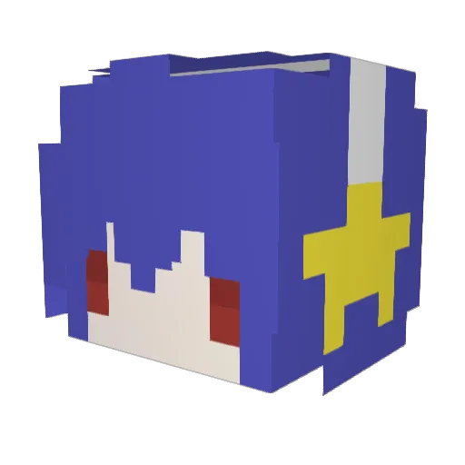 zomkn Minecraft avatar head, 3D render