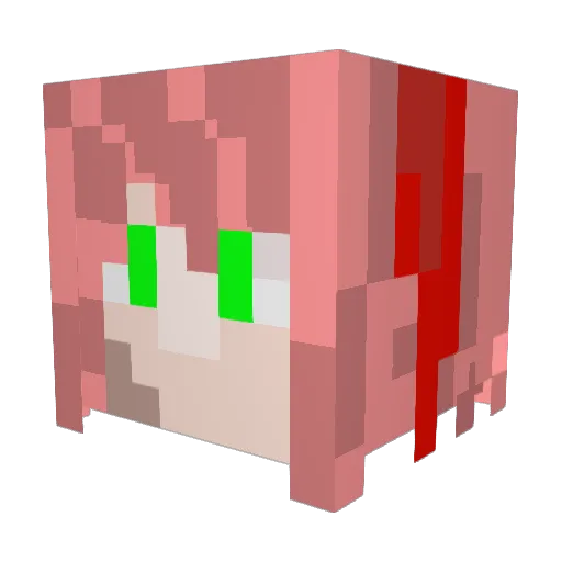 zonbloempje Minecraft avatar head, 3D render