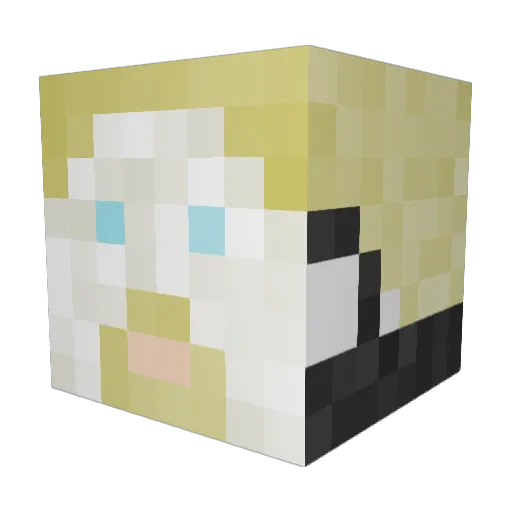 zoobyboob Minecraft avatar head, 3D render