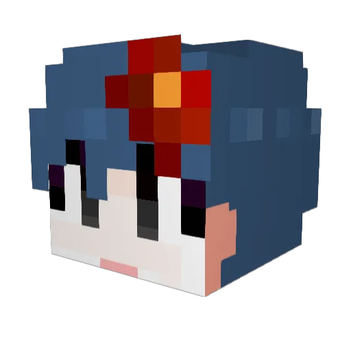 zookaba Minecraft avatar head, 3D render
