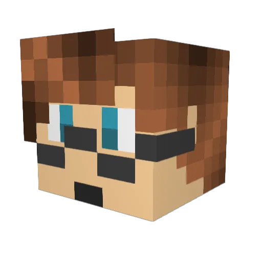 zoomaka Minecraft avatar head, 3D render