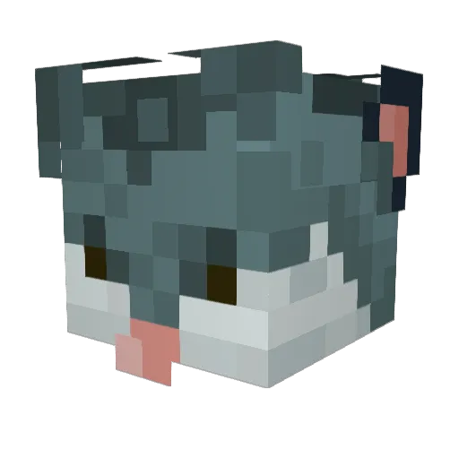 zoomb_ Minecraft avatar head, 3D render