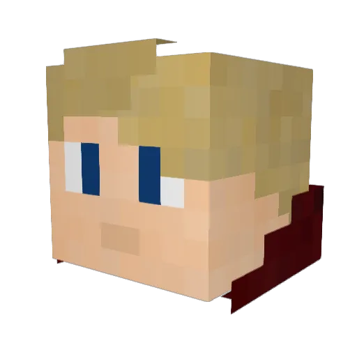 zoomik Minecraft avatar head, 3D render