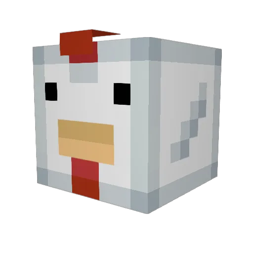 zoomride Minecraft avatar head, 3D render