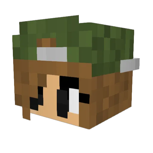 zoomsally Minecraft avatar head, 3D render