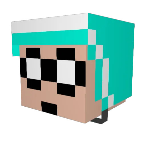 zooom_in Minecraft avatar head, 3D render