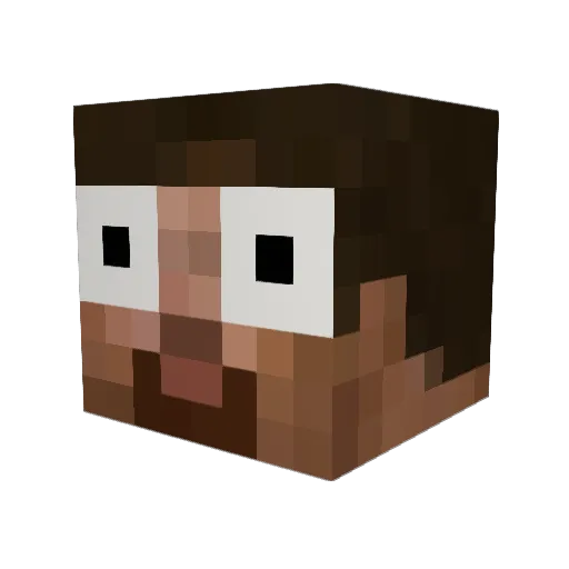 zooooow Minecraft avatar head, 3D render