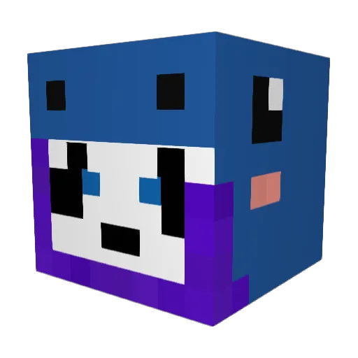 zowfu Minecraft avatar head, 3D render