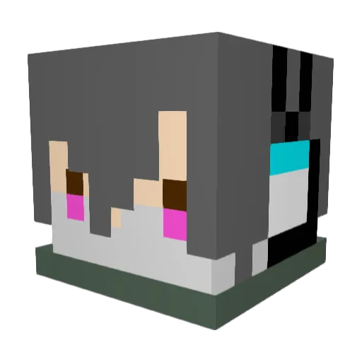 zpiiir Minecraft avatar head, 3D render