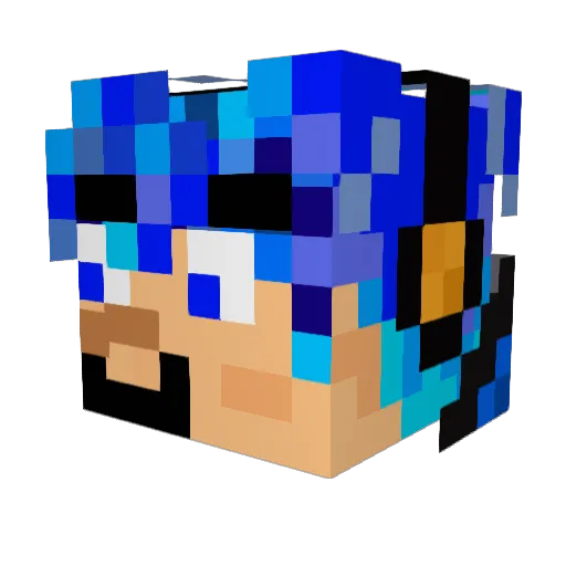zqpiik Minecraft avatar head, 3D render