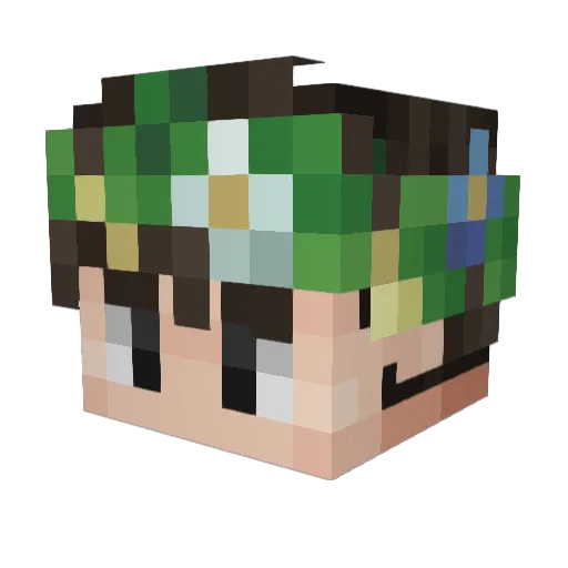 zquwu Minecraft avatar head, 3D render