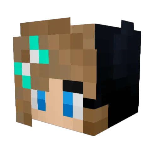 zrmyy Minecraft avatar head, 3D render