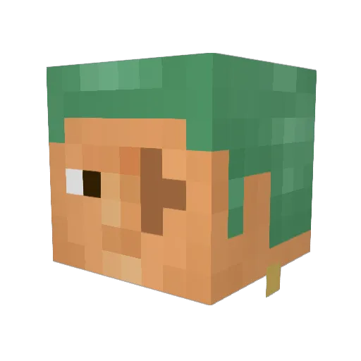 zsausx Minecraft avatar head, 3D render