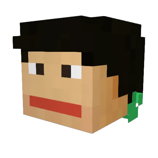 zstkk Minecraft avatar head, 3D render