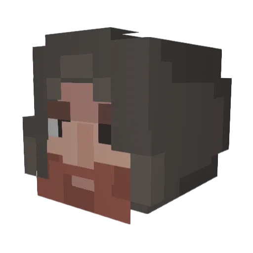 zuayxzayx Minecraft avatar head, 3D render