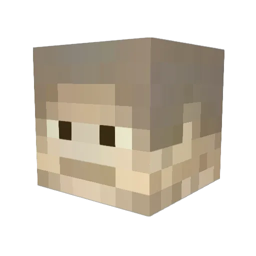 zubakker Minecraft avatar head, 3D render