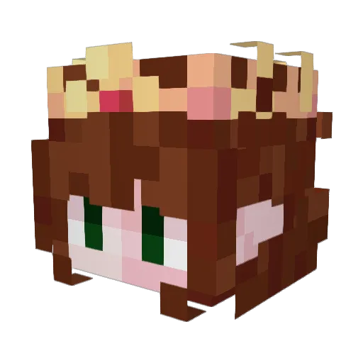 zucchettt Minecraft avatar head, 3D render