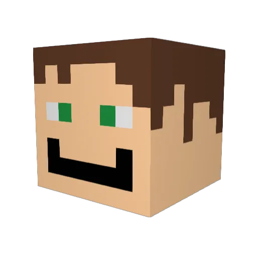 zudduz Minecraft avatar head, 3D render