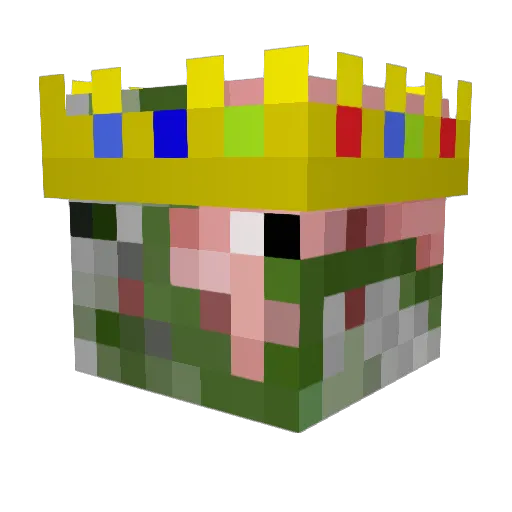 zuifo Minecraft avatar head, 3D render