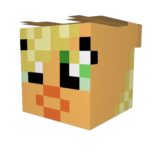 zukinini Minecraft avatar head, 3D render